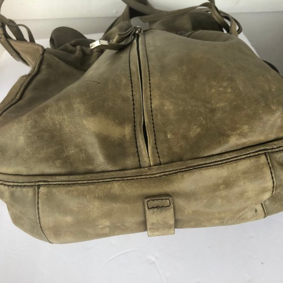 F. Biasia green gray drawstring purse - Picture 6 of 12